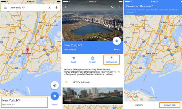 Saving Offline Maps in Google Maps (Source Google)